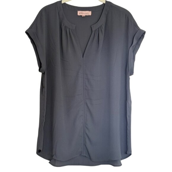 Philosophy Tops - Philosophy Women's Cuffed Sleeve Grey Top Large NEW